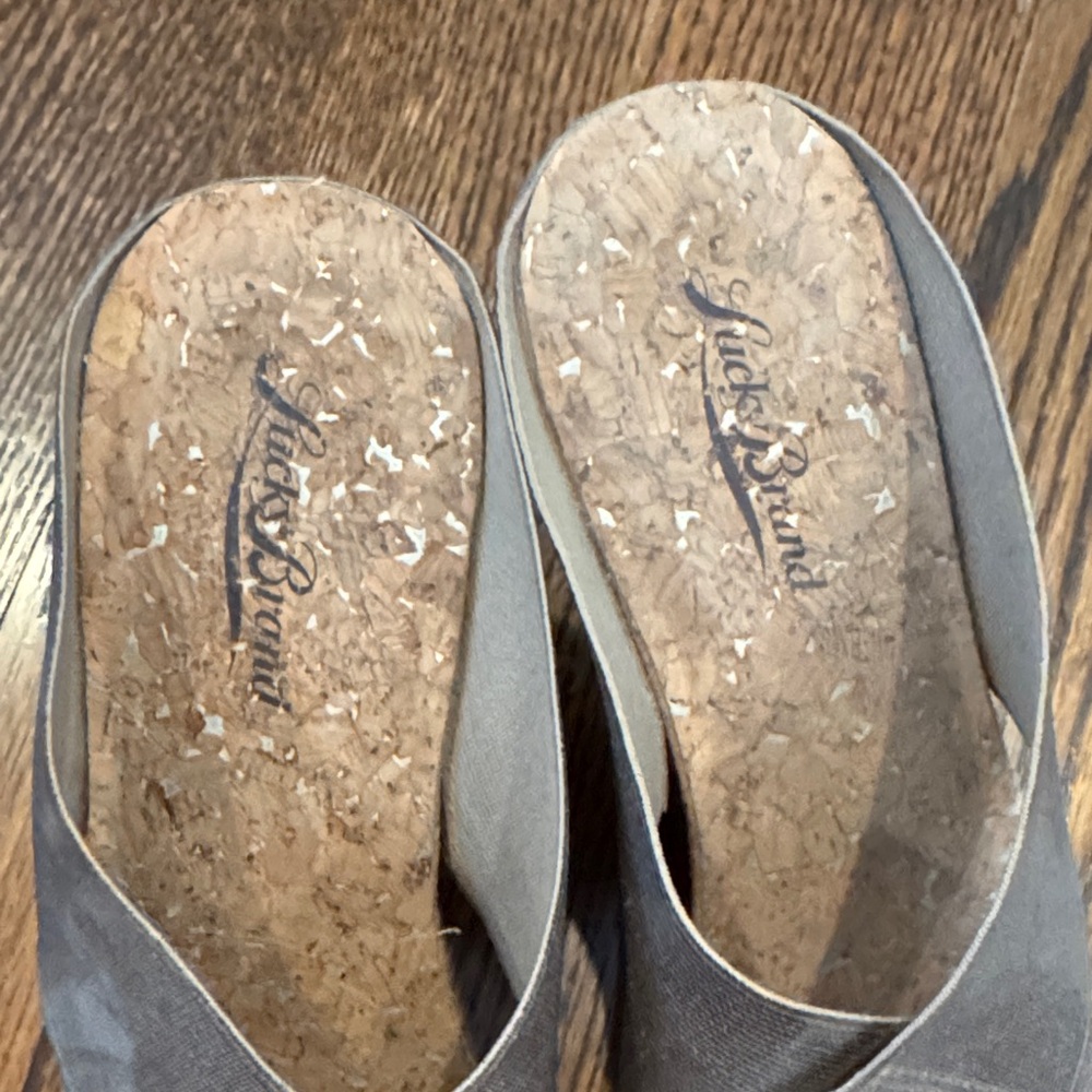Lucky Brand Gray Wedge Sandals - Picture 3 of 3